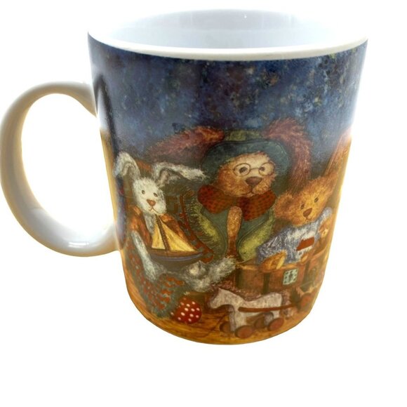 Vintage 1998 Lang and Wise ALL DECKED OUT Anna Krajewski Teddy Bear Coffee Mug - Picture 3 of 5